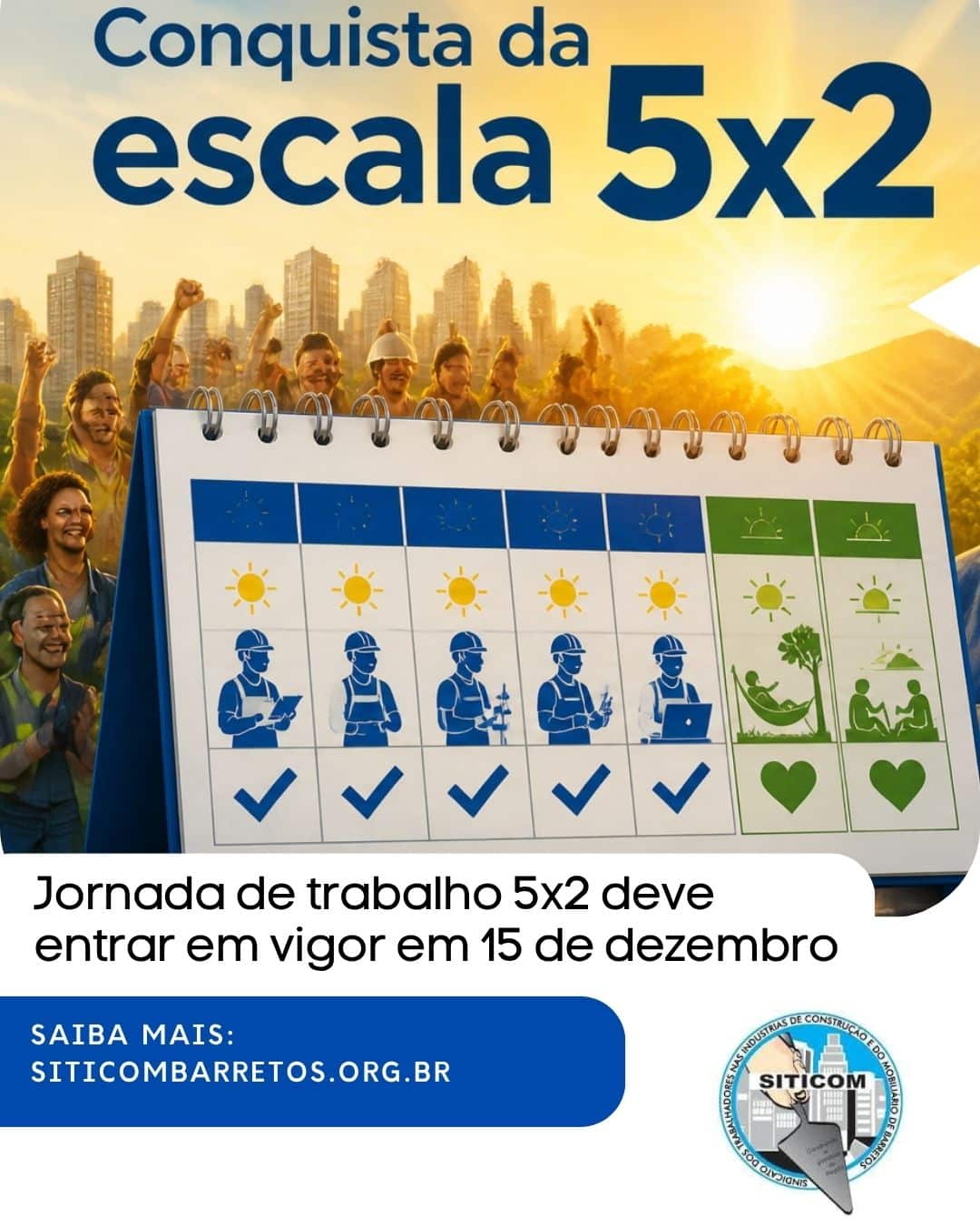 Jornada de trabalho 5×2 deve entrar em vigor em 15 de dezembro